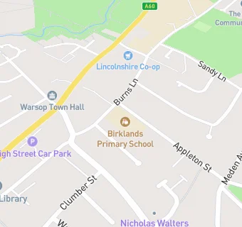 map for Birklands Primary School