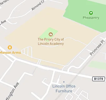 map for The Priory City of Lincoln Academy