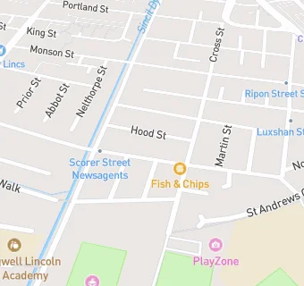 map for Lincoln City Chippy