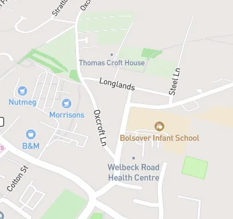 map for Bolsover Infant And Nursery School