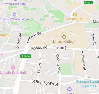 map for Monks Road Snaks Bar