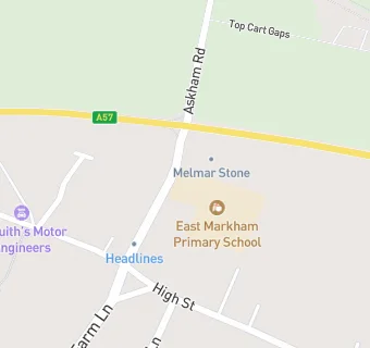 map for East Markham Primary School