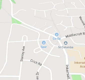 map for Inkersall Methodist Church (portacabin)