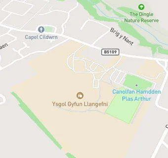 map for Ysgol Gyfun Llangefni