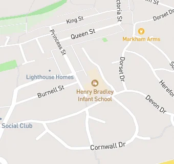 map for Henry Bradley Infant School