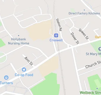 map for Creswell Junior School