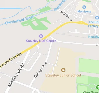 map for Breakfast Club at Staveley Junior School