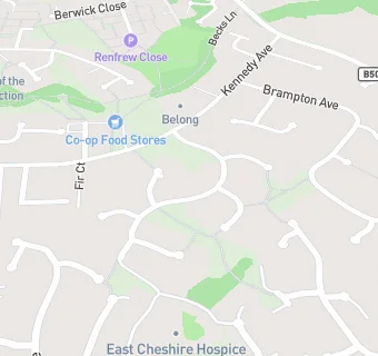 map for East Cheshire Hospice