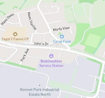 map for Bodelwyddan Service Station