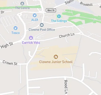 map for Clowne Infant and Nursery School