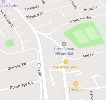 map for Great Sutton Medical Centre (Red)