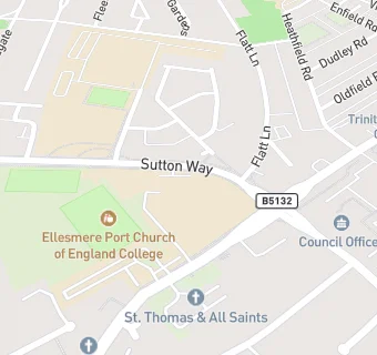 map for Ellesmere Port Church of England College