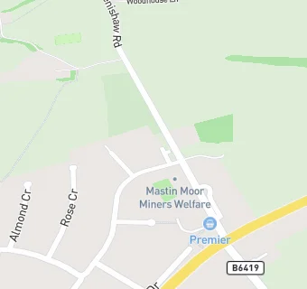 map for Mastin Moor Miners Welfare Club