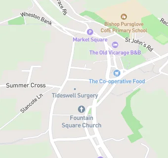 map for Tideswell Surgery