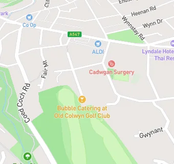 map for Bubble Catering at Old Colwyn Golf Club