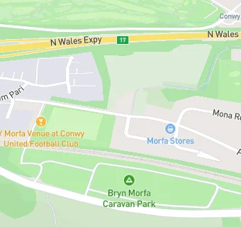 map for Y Morfa Venue at Conwy United Football Club