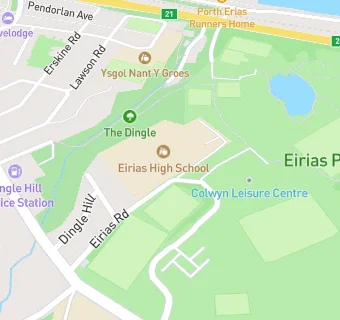 map for Eirias High School