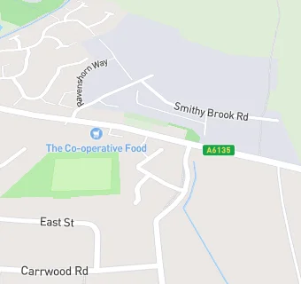 map for Dr Palmer & Gardner: Renishaw Surgery