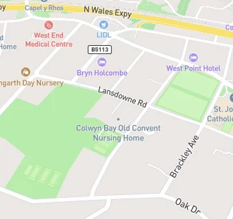 map for Colwyn Bay Old Convent Nursing Home Ltd