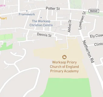 map for Worksop Priory CofE Primary School