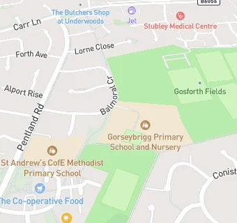 map for Gorseybrigg Infant School