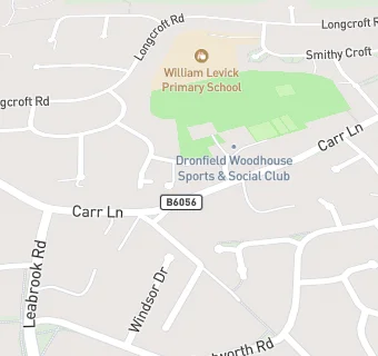 map for Dronfield Woodhouse Sports And Social