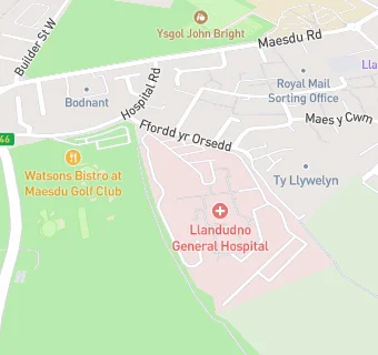 map for Llandudno Hospital