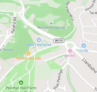 map for Penrhyn Old Hall