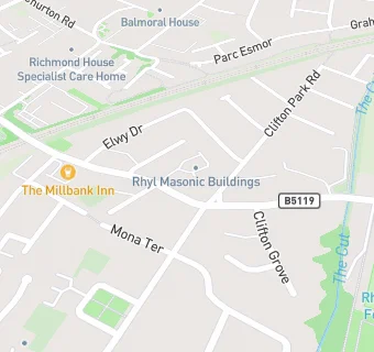 map for Rhyl Masonic Buildings