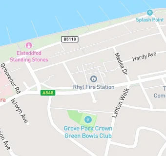 map for Rhyl Fire Station