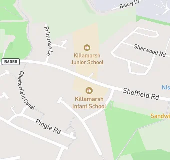 map for Killamarsh Infant School