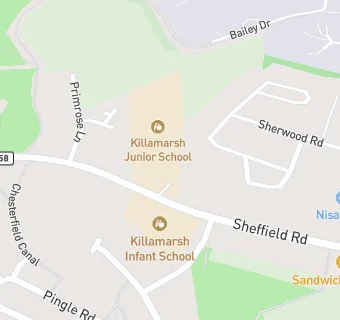 map for Killamarsh Junior School