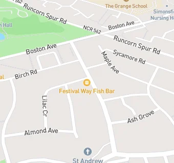 map for Festival Way Fish Bar