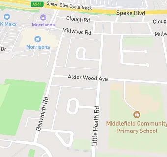 map for Alderwood Junior School