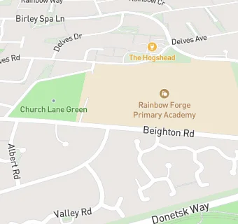 map for Rainbow Forge Primary Academy