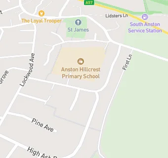 map for Breakfast Club at Anston Hillcrest Primary School