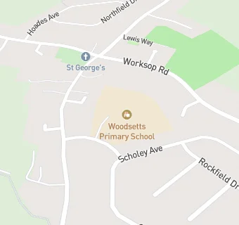 map for Woodsetts Primary School