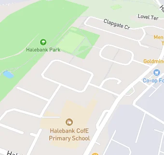 map for Hale Bank Youth Centre