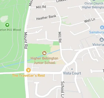 map for Higher Bebington Junior School