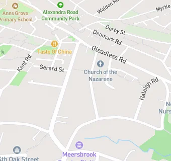 map for Sheffield Church of the Nazarene Lunch Club