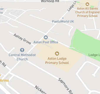 map for Aston Lodge Primary School