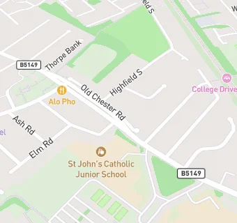 map for St Johns R C Junior School