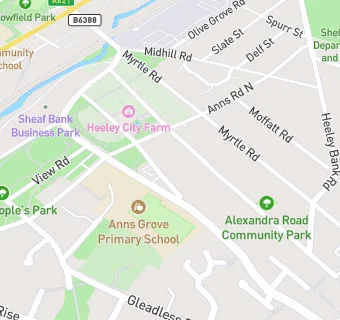 map for Parkhill Dental Practice Sheffield 