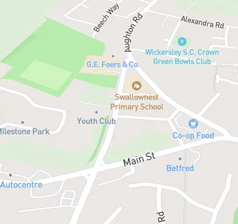 map for Swallownest Pre-School at Community Centre