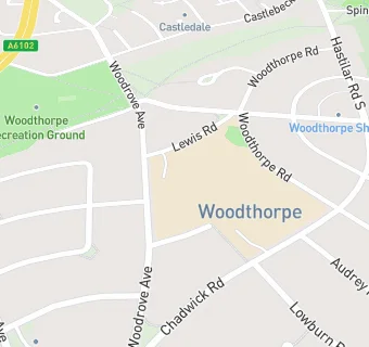 map for Woodthorpe Primary School