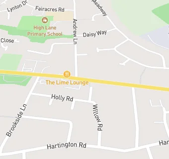 map for The Red Lion, High Lane