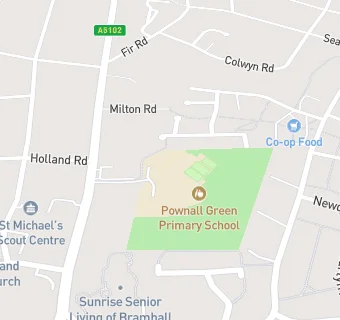 map for Pownall Green Primary School