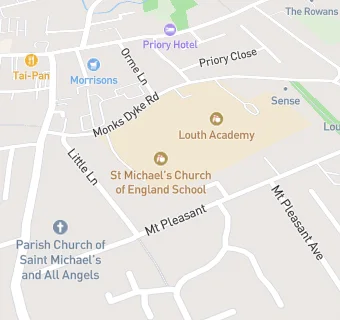 map for St Michael's Church of England School, Louth