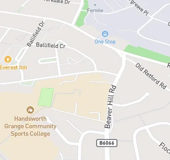 map for Handsworth Grange Community Sports College