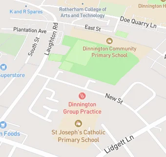 map for Dinnington Dental Practice